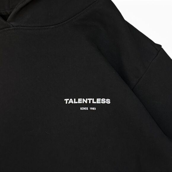 Talentless Pitch Black Circle Logo Pullover Hoodie Cozy  Sweatshirt Sz Small - Picture 5 of 12